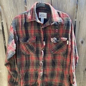 Men's Kilimanjaro Flannel Multicolor Plaid Heavyweight M Grunge Outdoor Camping